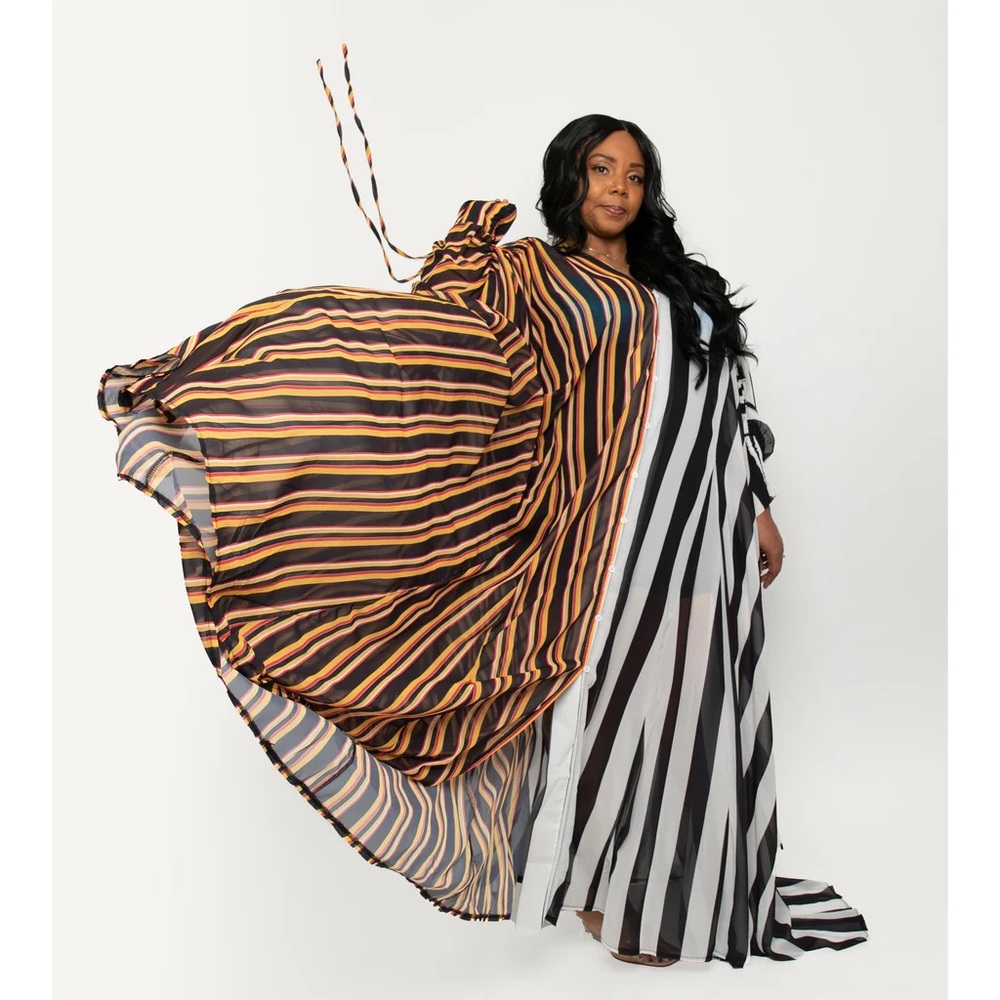 Striped Multicolor Maxi Dress